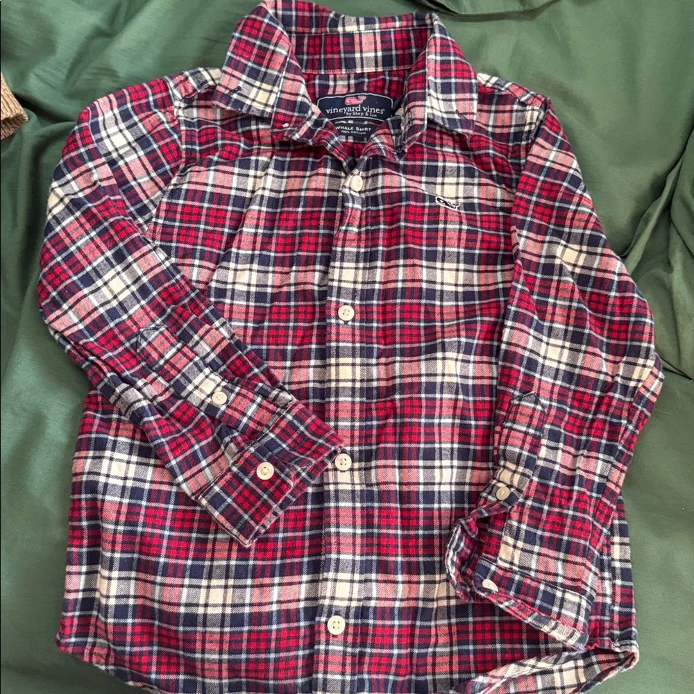Vineyard Vines Red and Blue Plaid Shirt - Picture 1 of 1